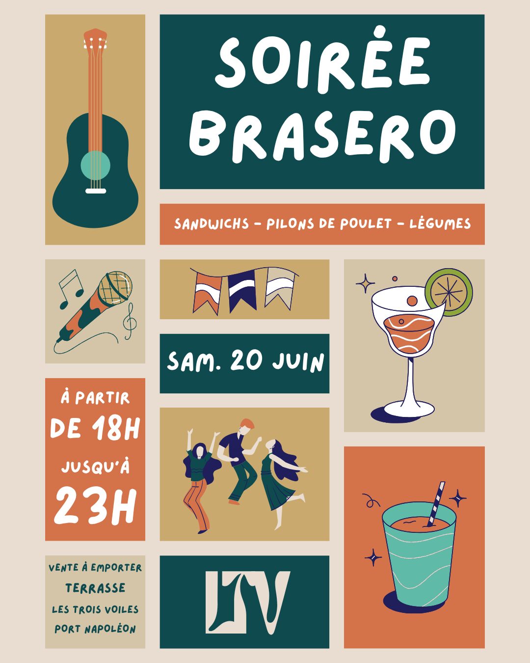 Les Trois Voiles événements soirée brasero