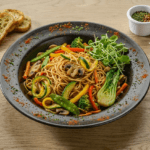 Plat nouille sauté aux légumes de saison
