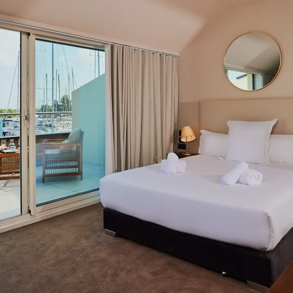 Les Trois Voiles Hotel Deluxe room with port view